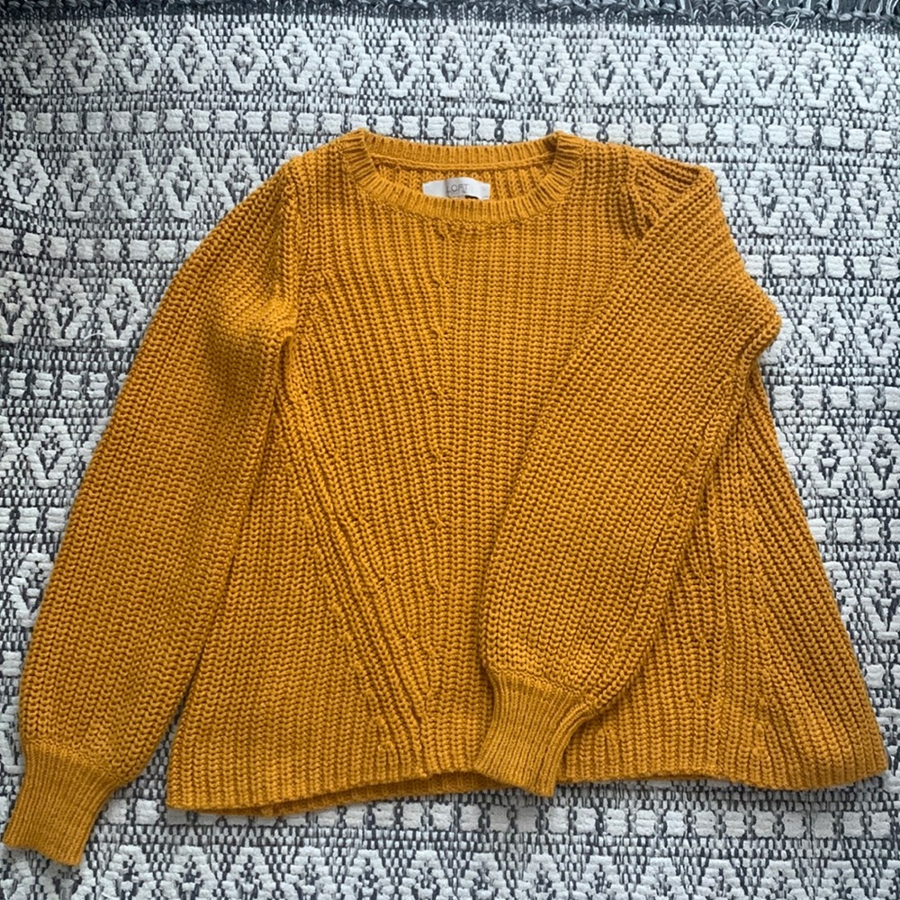 LOFT Cotton Blend Chunky Knit Sweater